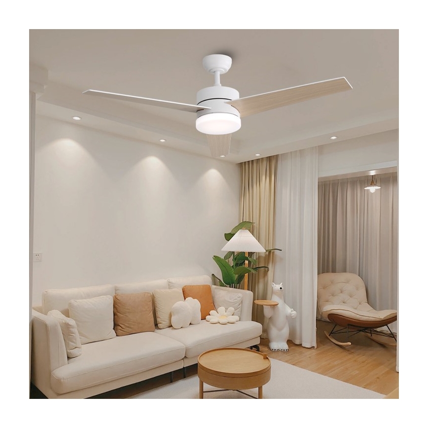 Immax NEO 07284L - VARIABLE LED+CCT zatemnjevalni stropni ventilator LED/24W/230V 3000/4000/6000K Wi‑Fi Tuya, premer 132 cm + daljinski upravljalnik