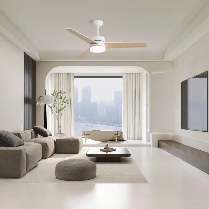 Immax NEO 07284L - VARIABLE LED+CCT zatemnjevalni stropni ventilator LED/24W/230V 3000/4000/6000K Wi‑Fi Tuya, premer 132 cm + daljinski upravljalnik