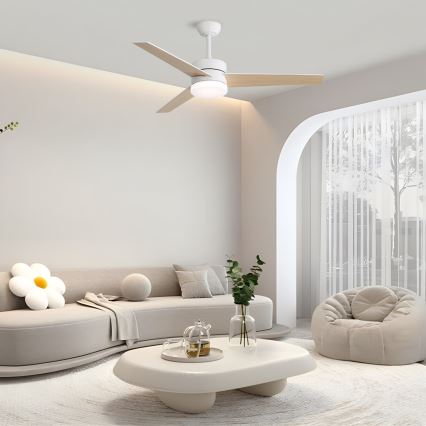 Immax NEO 07284L - VARIABLE LED+CCT zatemnjevalni stropni ventilator LED/24W/230V 3000/4000/6000K Wi‑Fi Tuya, premer 132 cm + daljinski upravljalnik