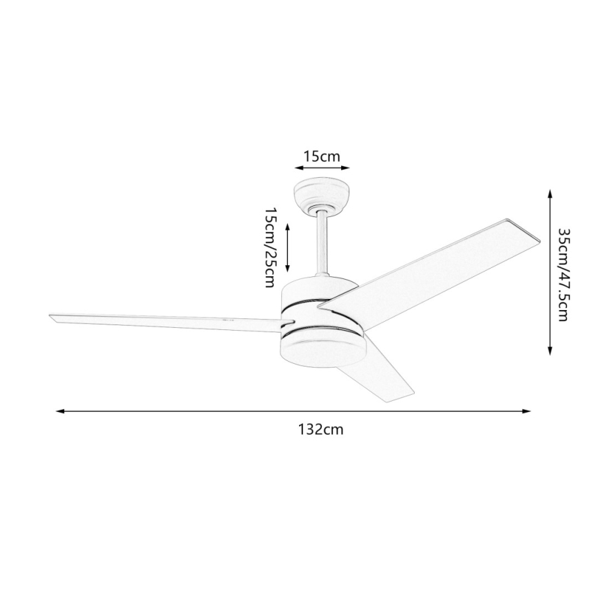 Immax NEO 07284L - VARIABLE LED+CCT zatemnjevalni stropni ventilator LED/24W/230V 3000/4000/6000K Wi‑Fi Tuya, premer 132 cm + daljinski upravljalnik