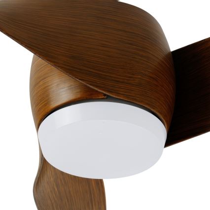 Immax NEO 07286L - LED stropni ventilator WAVE LED/18W/230V Wi-Fi Tuya rjave barve, premer 132 cm + daljinski upravljalnik