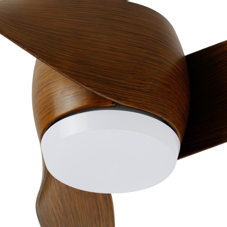 Immax NEO 07286L - LED stropni ventilator WAVE LED/18W/230V Wi-Fi Tuya rjave barve, premer 132 cm + daljinski upravljalnik