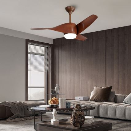 Immax NEO 07286L - LED Zatemnitveni stropni ventilator WAVE LED/18W/230V Wi-Fi Tuya rjava + Daljinski upravljalnik