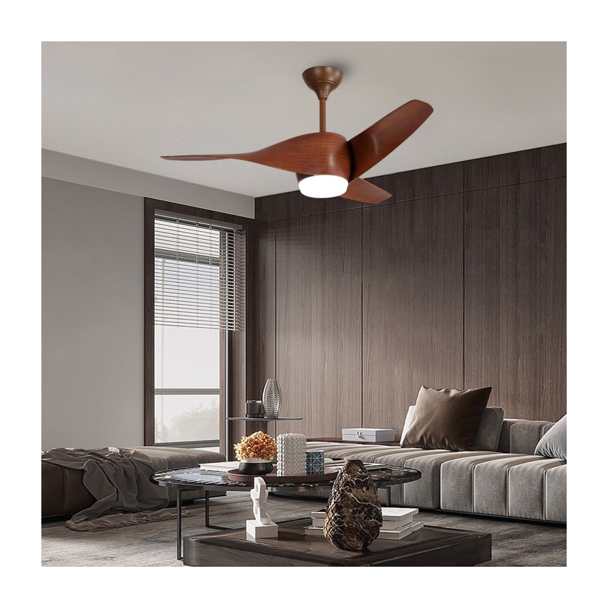 Immax NEO 07286L - LED Zatemnitveni stropni ventilator WAVE LED/18W/230V Wi-Fi Tuya rjava + Daljinski upravljalnik