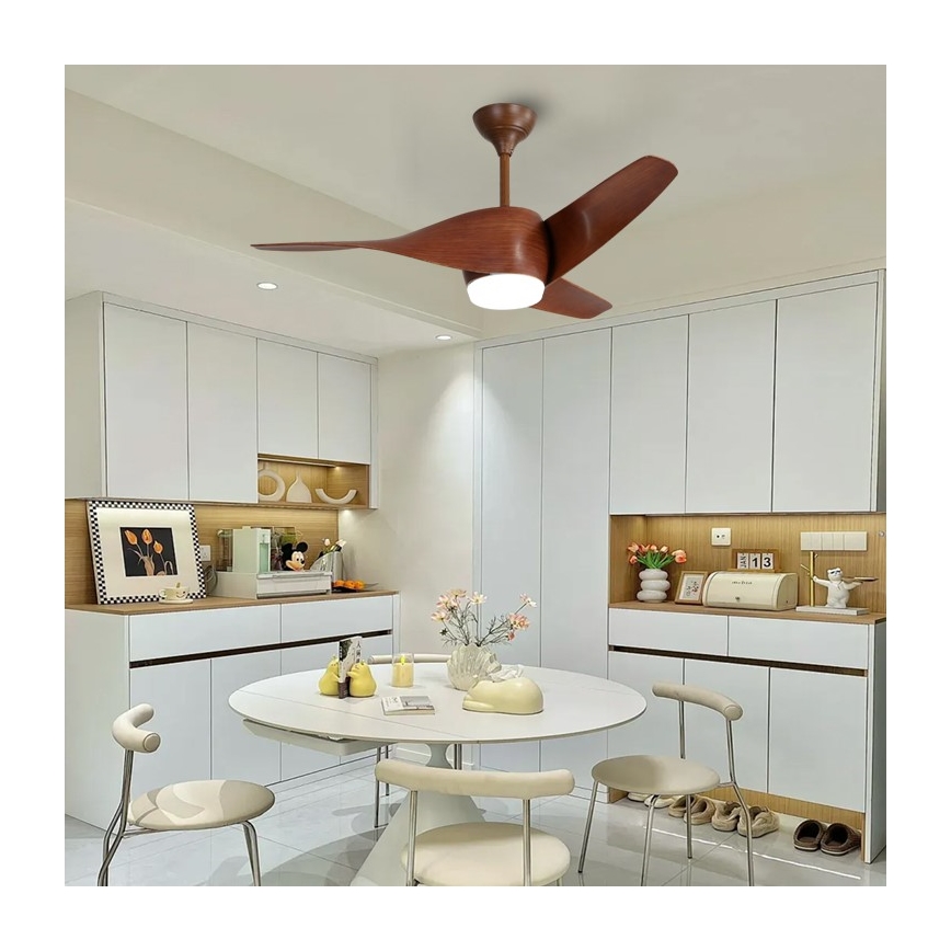 Immax NEO 07286L - LED Zatemnitveni stropni ventilator WAVE LED/18W/230V Wi-Fi Tuya rjava + Daljinski upravljalnik