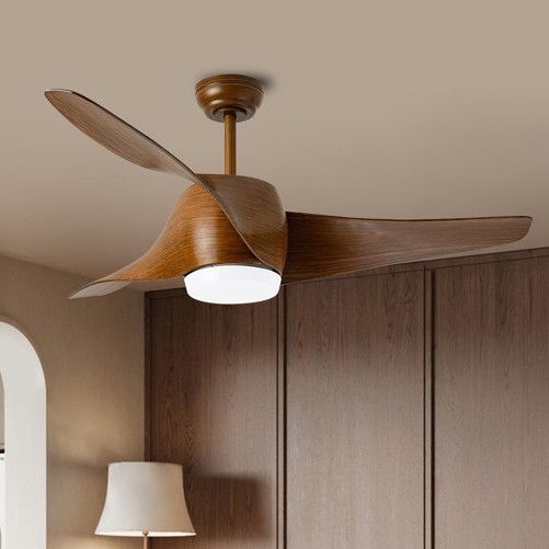 Immax NEO 07286L - LED Zatemnitveni stropni ventilator WAVE LED/18W/230V Wi-Fi Tuya rjava pr. 132 cm + Daljinski upravljalnik