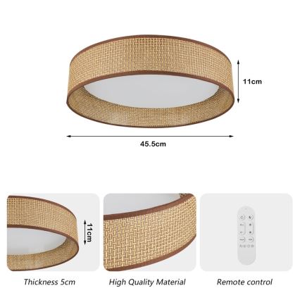 Immax NEO 07288L - LED+CCT stropna svetilka LONA z zatemnitvijo LED/36W/230V 3000-6000K Wi-Fi Tuya premer 45,5 cm + daljinski upravljalnik