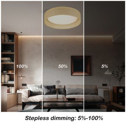 Immax NEO 07289L - LED+CCT zatemnjiva stropna svetilka LONA LED/36W/230V 3000-6000K Wi-Fi Tuya premer 45,5 cm + daljinski upravljalnik