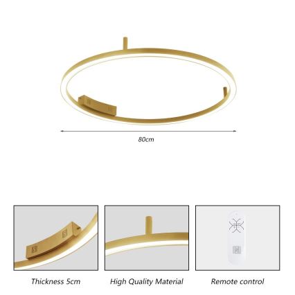 Immax NEO 07291-80G - LED+CCT stropno svetilo FINO z možnostjo zatemnitve LED/55W/230V 2700-6500K Tuya premer 80 cm + daljinski upravljalnik