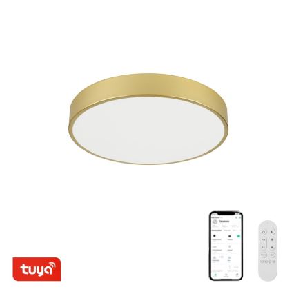 Immax NEO 07292L - Zatemnljiva stropna LED svetilka NEO LITE SEMPLICI LED/36W/230V/3000–6000K, premer 40 cm, Wi-Fi Tuya, zlata + daljinski upravljalnik