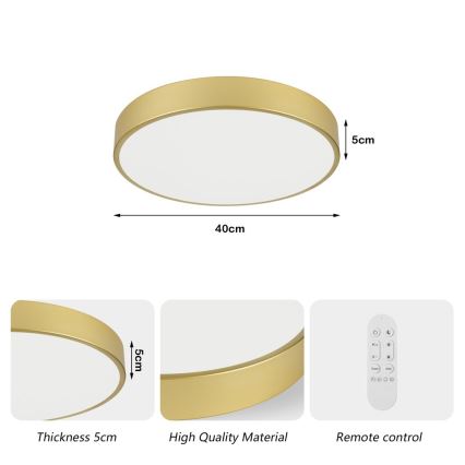 Immax NEO 07292L - LED+CCT Zatemnjivo stropno svetilo SEMPLICI LED/36W/230V 2700-6500K premer 40 cm + daljinski upravljalnik