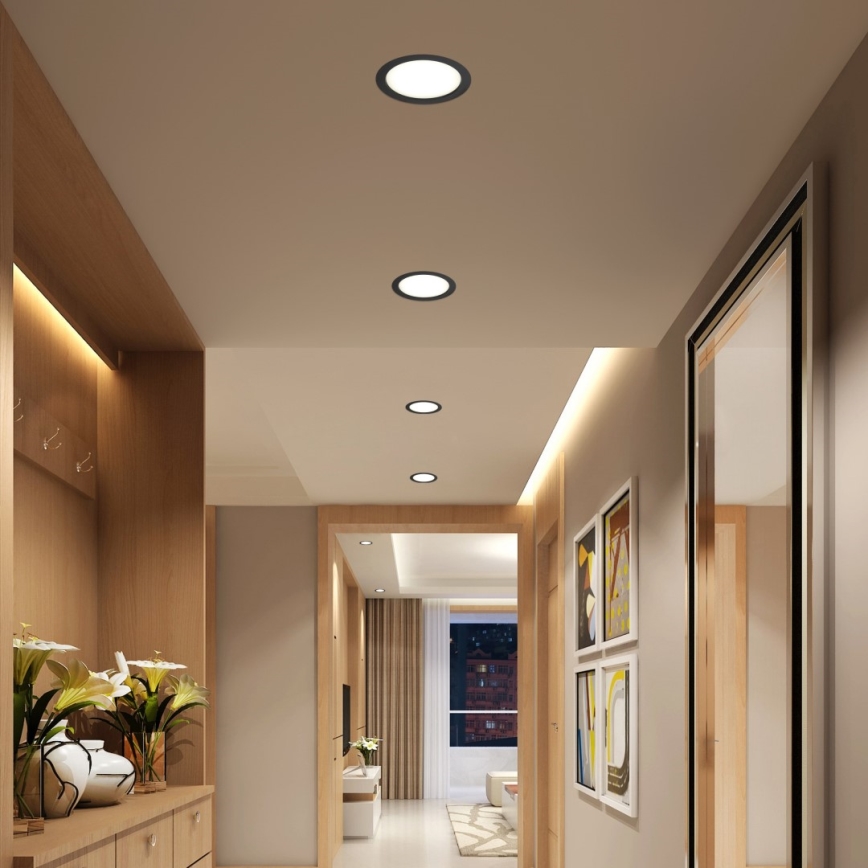 Immax NEO 07294L - Zatemnjivo LED vgradno stropno svetilo DOWN/36 W/230 V Wi-Fi, premer 23 cm, črna