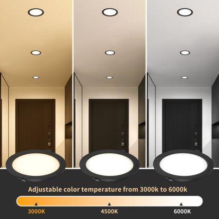 Immax NEO 07294L - Zatemnjivo LED vgradno stropno svetilo DOWN/36 W/230 V Wi-Fi, Tuya  Tuya  premer 23 cm, črna