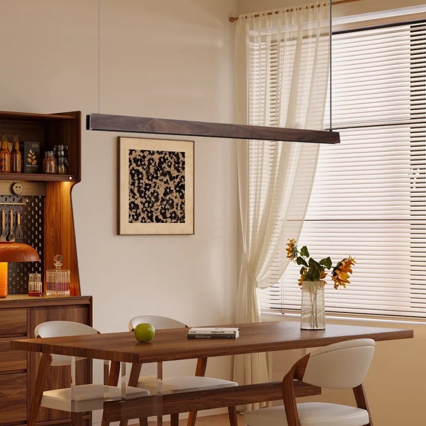 Immax NEO 07300L - LED zatemljiv viseči lestenec na kablu MADEIRA LED/26W/230V Wi-Fi Tuya 122 cm oreh + daljinski upravljalnik