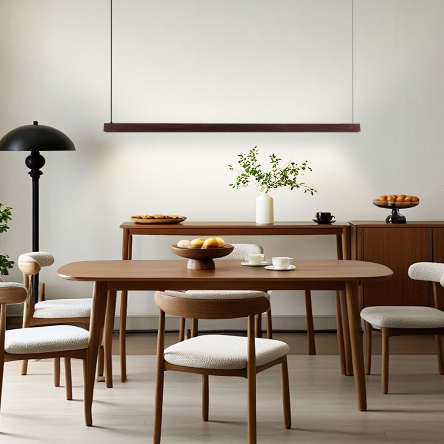 Immax NEO 07301L - LED zatemnjevalna viseča svetilka na kablu MADEIRA LED/33W/230V Wi-Fi Tuya 152 cm oreh + daljinski upravljalnik