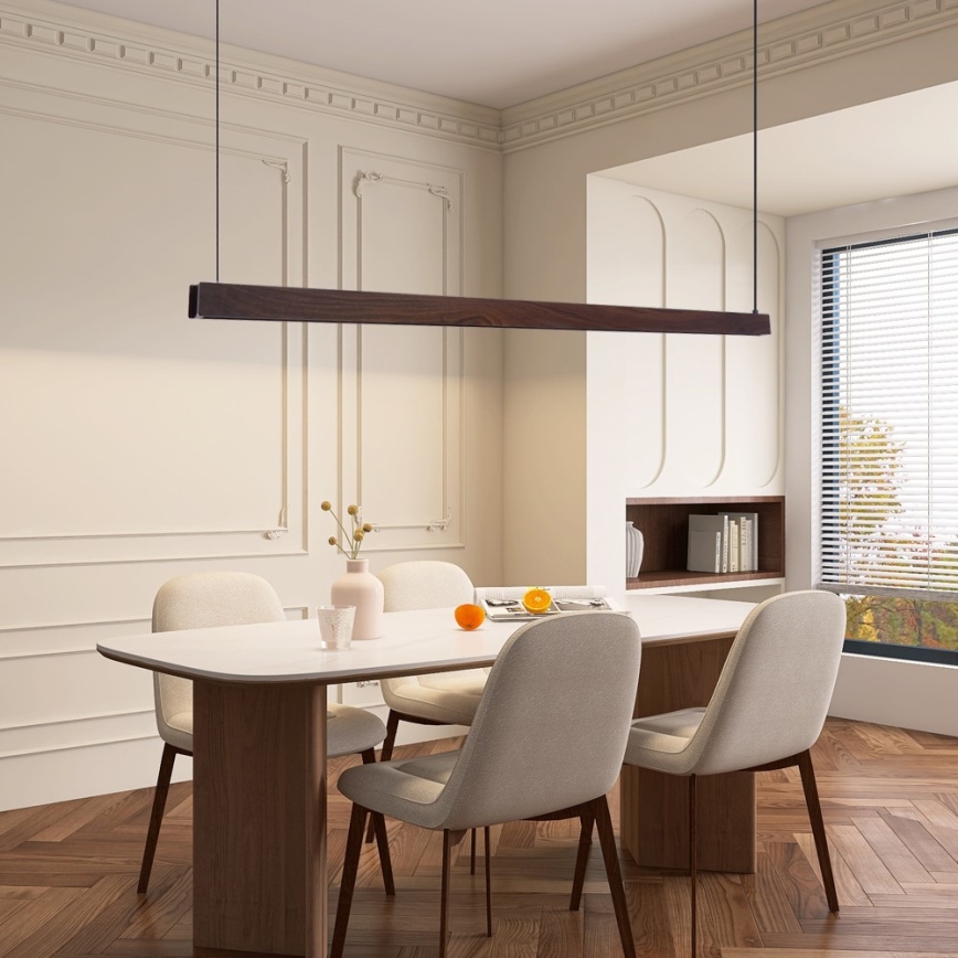 Immax NEO 07301L - LED zatemnjevalna viseča svetilka na kablu MADEIRA LED/33W/230V Wi-Fi Tuya 152 cm oreh + daljinski upravljalnik