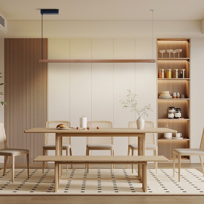 Immax NEO 07305L - LED zatemnjevalna viseča svetilka na kablu MADEIRA LED/44W/230V Wi‑Fi Tuya 202 cm hrast + daljinski upravljalnik