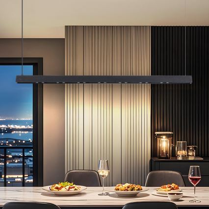 Immax NEO 07306L - LED zatemnjevalni lestenec na jekleni vrvici MADEIRA LED/26W/230V Wi-Fi Tuya 122 cm črna + daljinski upravljalnik