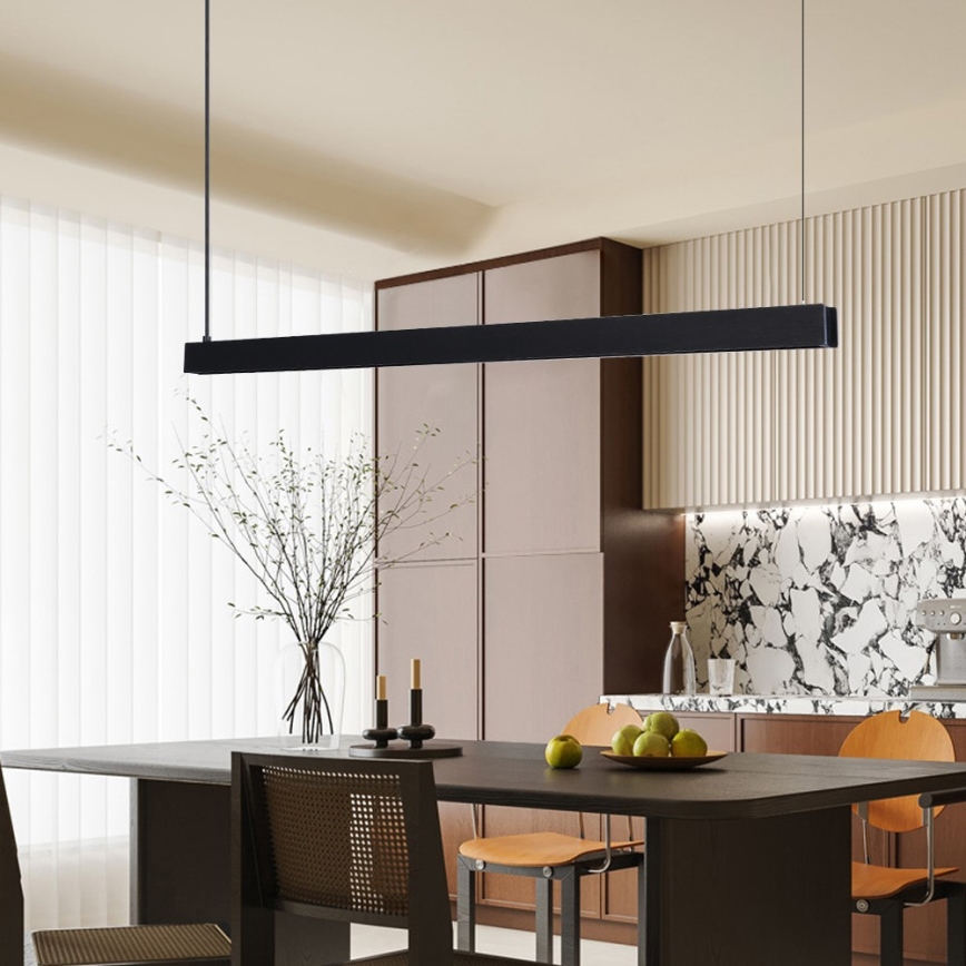 Immax NEO 07306L - LED zatemnjevalni lestenec na jekleni vrvici MADEIRA LED/26W/230V Wi-Fi Tuya 122 cm črna + daljinski upravljalnik