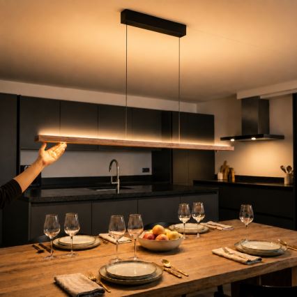 Immax NEO 07309L - zatemljiv LED lestenec na vrvici s senzorjem MADEIRA LED/37W/230V 157 cm oreh