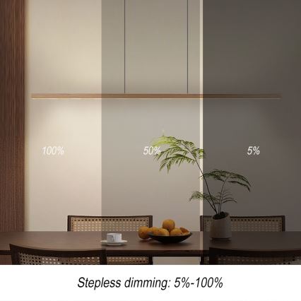 Immax NEO 07310L - LED zatemljiv viseči lestenec na kablu s senzorjem MADEIRA LED/37W/230V 157 cm jasen