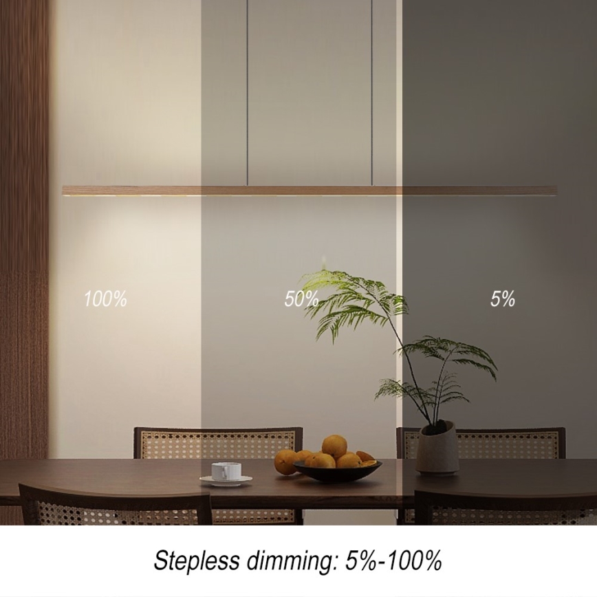 Immax NEO 07310L - LED zatemljiv viseči lestenec na kablu s senzorjem MADEIRA LED/37W/230V 157 cm jasen