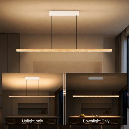 Immax NEO 07310L - LED zatemljiv viseči lestenec na kablu s senzorjem MADEIRA LED/37W/230V 157 cm jasen