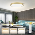 Immax NEO 07311L - Zatemnjevalna LED stropna svetilka SEMPLICI LED/96W/230V, premer 80 cm, Wi-Fi Tuya, zlata + daljinski upravljalnik