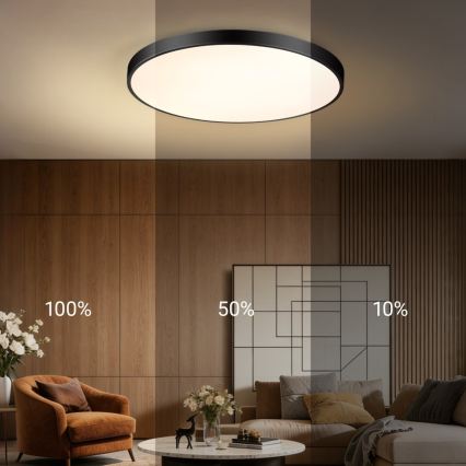 Immax NEO 07313L - zatemnjevalno stropno LED svetilo SEMPLICI LED/96W/230V premer 80 cm Wi-Fi Tuya črna + daljinski upravljalnik