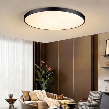 Immax NEO 07314L - zatemnjiva stropna LED svetilka SEMPLICI LED, 128 W, 230 V, premer 100 cm, Wi-Fi (Tuya), črna + daljinski upravljalnik