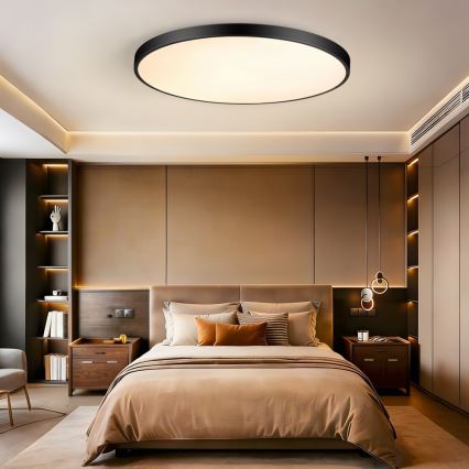 Immax NEO 07314L - zatemnjiva stropna LED svetilka SEMPLICI LED, 128 W, 230 V, premer 100 cm, Wi-Fi (Tuya), črna + daljinski upravljalnik