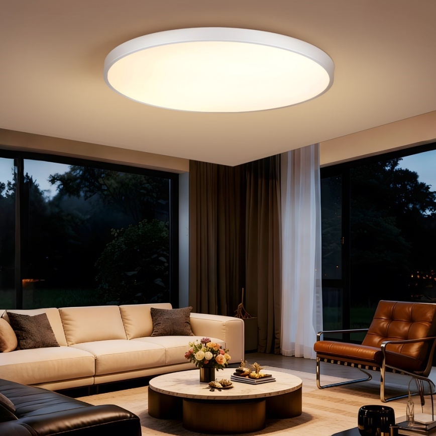 Immax NEO 07316L - LED zatemnljivo stropno svetilo SEMPLICI LED/128W/230V premer 100 cm Wi-Fi Tuya bela + daljinski upravljalnik