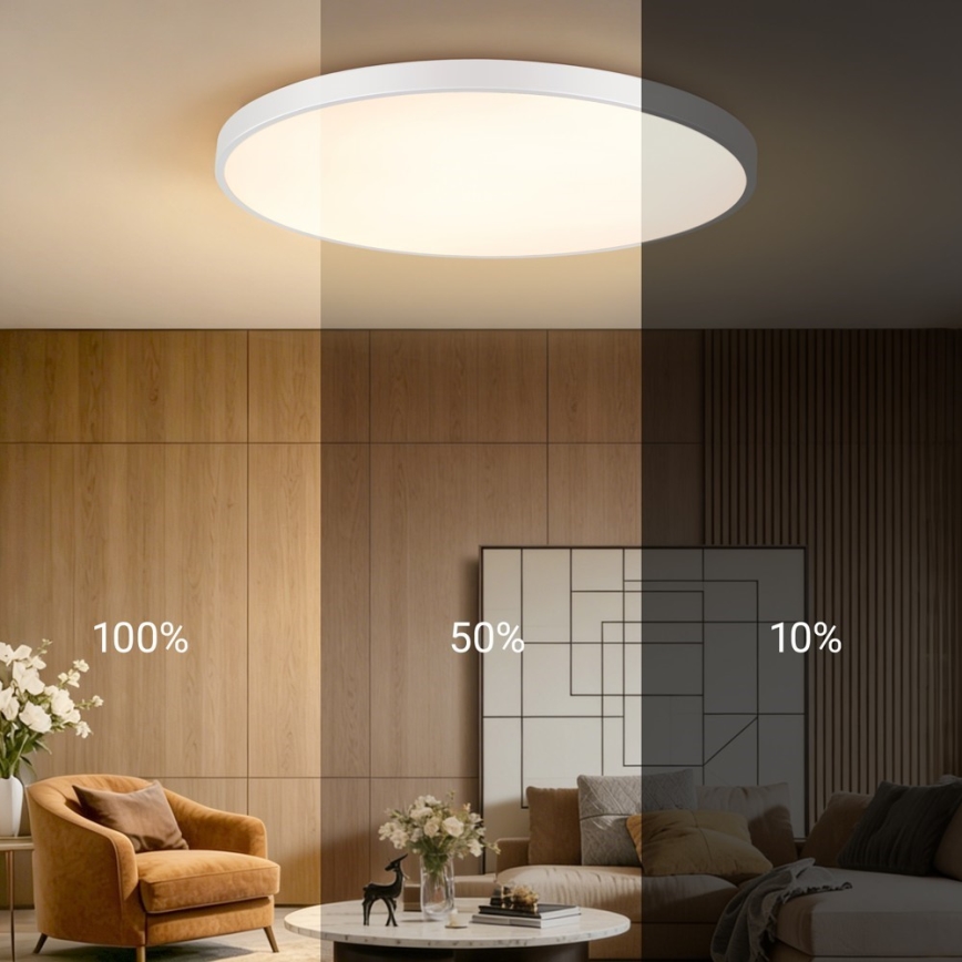 Immax NEO 07316L - LED zatemnljivo stropno svetilo SEMPLICI LED/128W/230V premer 100 cm Wi-Fi Tuya bela + daljinski upravljalnik