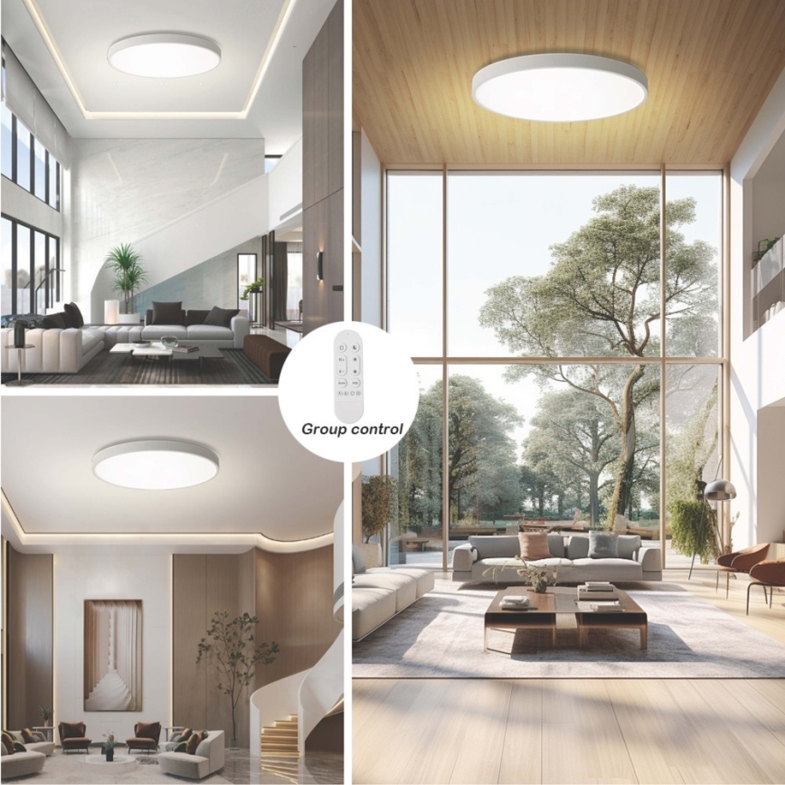 Immax NEO 07316L - LED zatemnljivo stropno svetilo SEMPLICI LED/128W/230V premer 100 cm Wi-Fi Tuya bela + daljinski upravljalnik