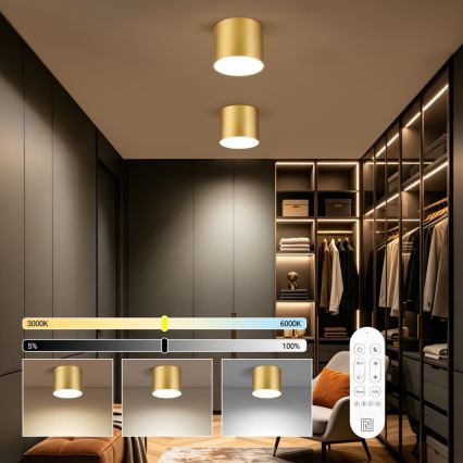 Immax NEO 07318L - LED zatemnljivo stropno svetilo RONDATE LED/32W/230V premer 16,5 cm Wi-Fi Tuya zlata