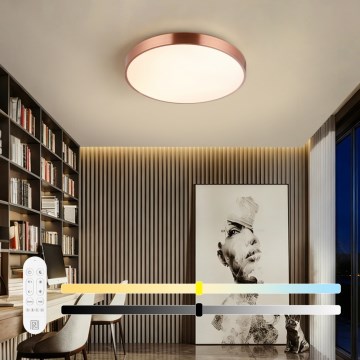 Immax NEO 07321L - LED stropno svetilo z zatemnjevanjem NEO LITE SEMPLICI LED/36W/230V Ø 40 cm Tuya rožnato zlato + daljinski upravljalnik