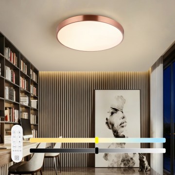 Immax NEO 07322L - LED zatemnjiva stropna svetilka NEO LITE SEMPLICI LED/60W/230V, premer 60 cm, bakrena + daljinski upravljalnik