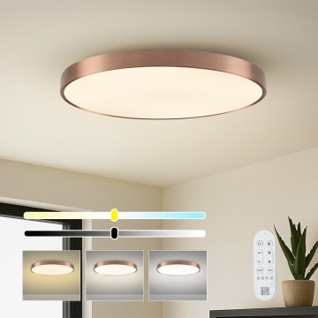 Immax NEO 07323L - LED zatemnjivo stropno svetilo SEMPLICI LED/96W/230V, premer 80 cm, Wi‑Fi Tuya, rožnato zlato + daljinski upravljalnik