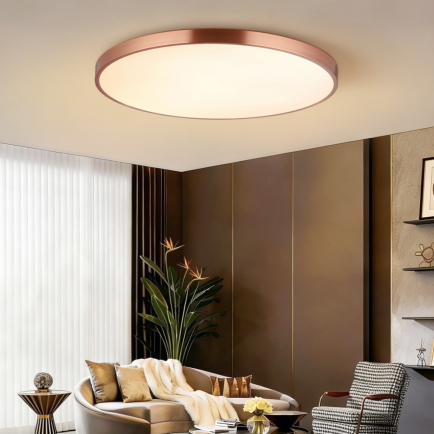 Immax NEO 07324L - Zatemnjevalno LED stropno svetilo SEMPLICI LED/128W/230V, premer 100 cm, Wi‑Fi (Tuya), zlato + daljinski upravljalnik