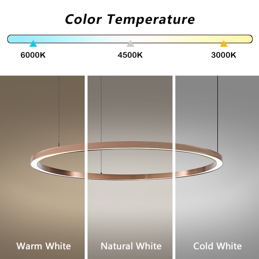 Immax NEO 07327L - LED zatemnljiv lestenec na kablu FINO LED/55W/230V 80 cm Tuya rožnato zlato + daljinski upravljalnik