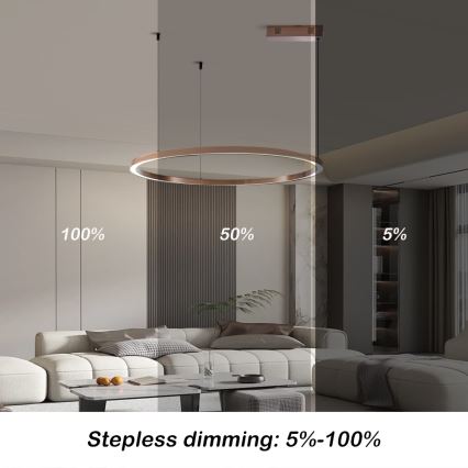 Immax NEO 07327L - LED zatemnljiv lestenec na kablu FINO LED/55W/230V 80 cm Tuya rožnato zlato + daljinski upravljalnik