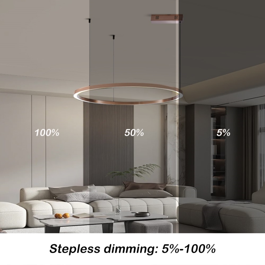 Immax NEO 07327L - LED zatemnljiv lestenec na kablu FINO LED/55W/230V 80 cm Tuya rožnato zlato + daljinski upravljalnik