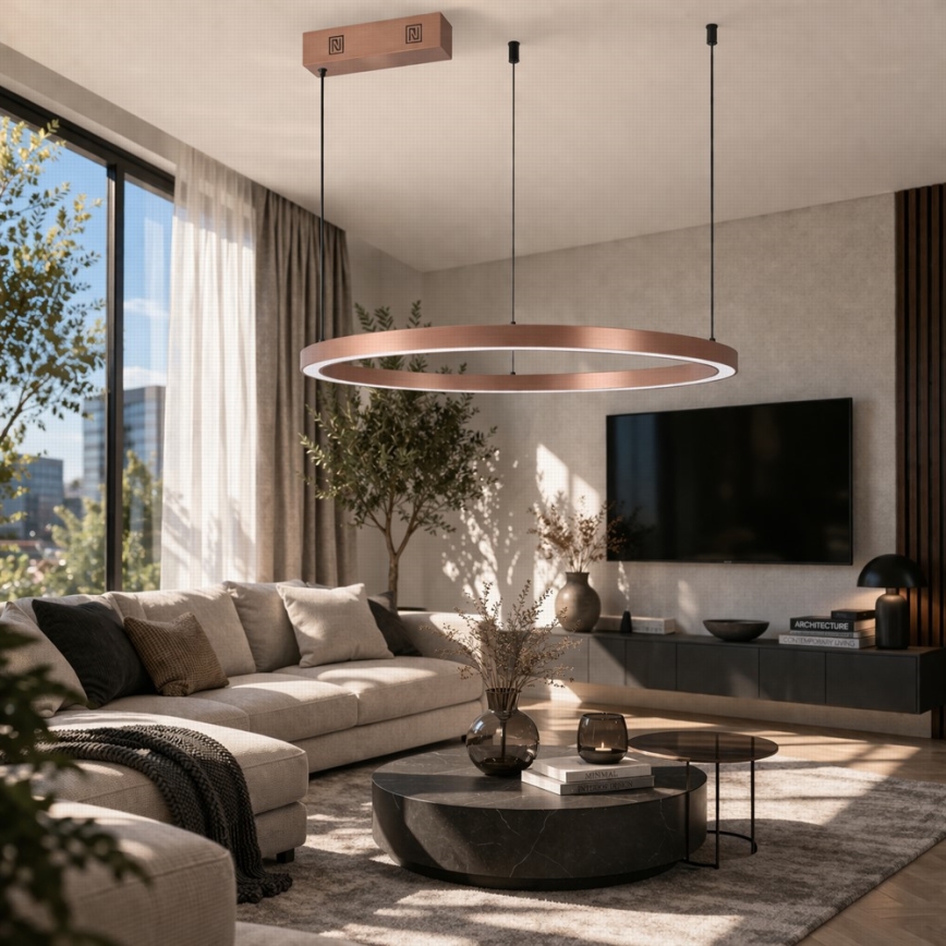 Immax NEO 07327L - LED zatemnljiv lestenec na kablu FINO LED/55W/230V 80 cm Tuya rožnato zlato + daljinski upravljalnik