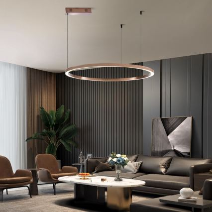 Immax NEO 07327L - LED zatemnljiv lestenec na kablu FINO LED/55W/230V 80 cm Tuya rožnato zlato + daljinski upravljalnik