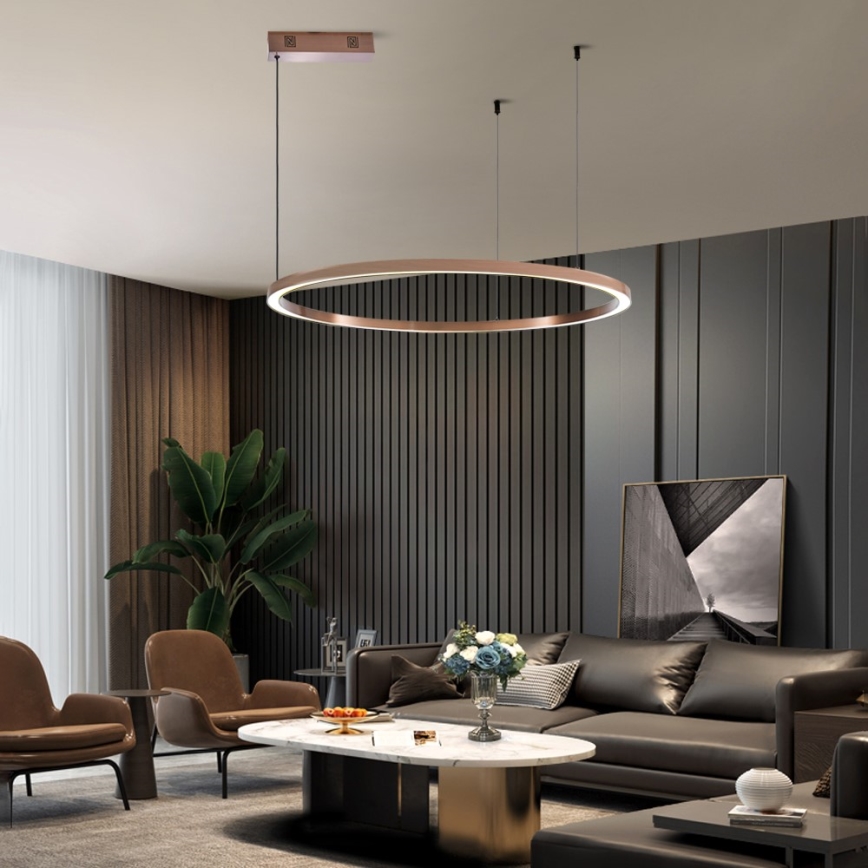 Immax NEO 07327L - LED zatemnljiv lestenec na kablu FINO LED/55W/230V 80 cm Tuya rožnato zlato + daljinski upravljalnik