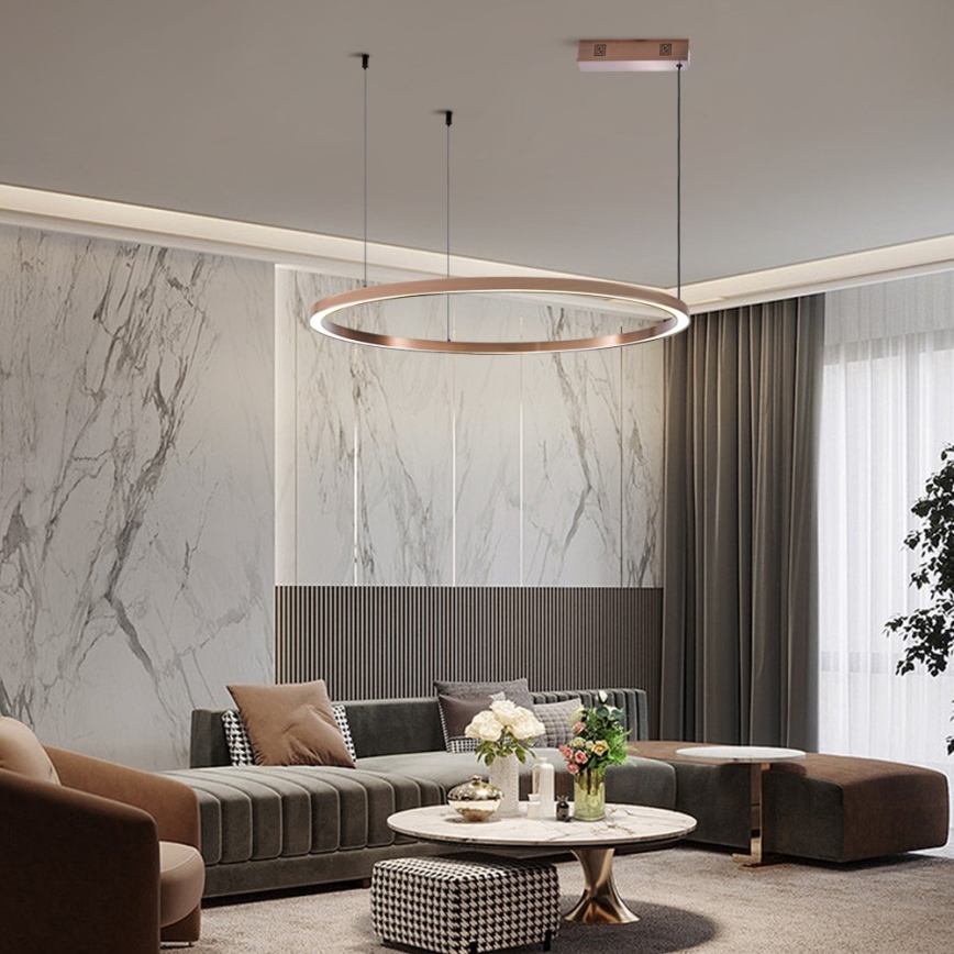 Immax NEO 07327L - LED zatemnljiv lestenec na kablu FINO LED/55W/230V 80 cm Tuya rožnato zlato + daljinski upravljalnik