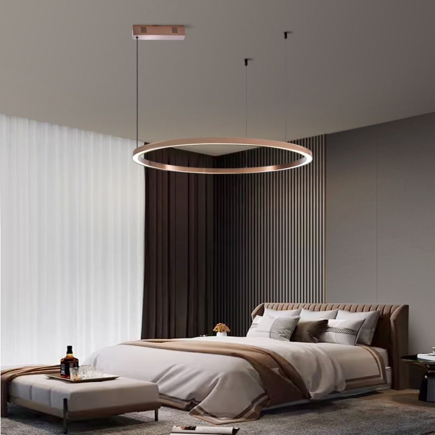 Immax NEO 07327L - LED zatemnljiv lestenec na kablu FINO LED/55W/230V 80 cm Tuya rožnato zlato + daljinski upravljalnik