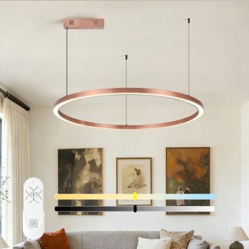 Immax NEO 07327L - Zatemnjiv LED lestenec na kablu FINO LED/55W/230V 80 cm rožnato zlato Tuya + z daljinskim upravljalnikom