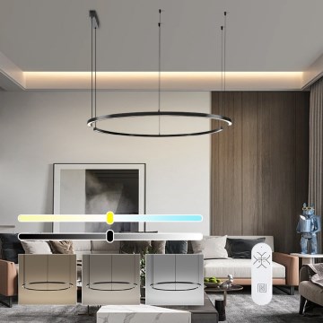 Immax NEO 07329L - LED zatemljiv lestenec na kablu FINO LED/72W/230V 120 cm črn Tuya + daljinski upravljalnik
