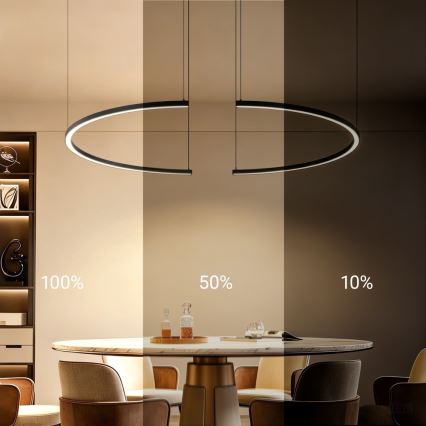 Immax NEO 07329L - zatemljiv LED lestenec na sajli FINO LED/72W/230V 120 cm Tuya črna + daljinski upravljalnik